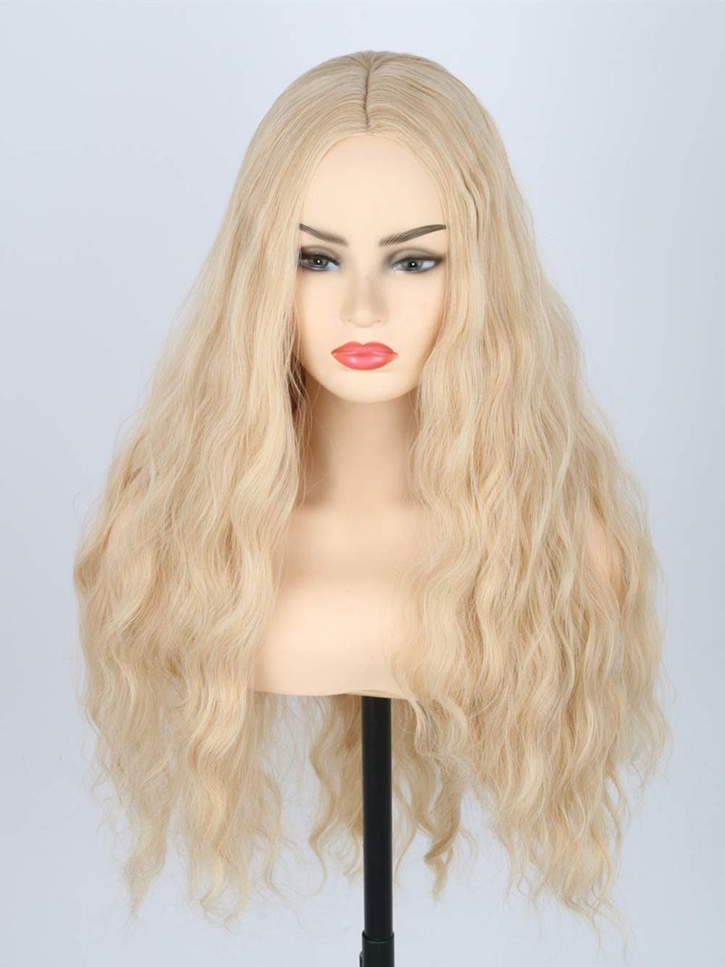 LeMarnia Women's Wigs Dark Gold Fluffy Long Wavy Sarah Wigs Cosplay Princess Wigs Heat Resistant Synthetic Wigs for Everyday Party Wigs - Image 5